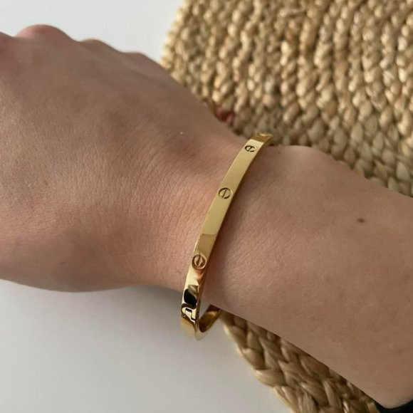 Gold Filled & Stainless Steel Bangle Size 18 4mm - Picture 3 of 13